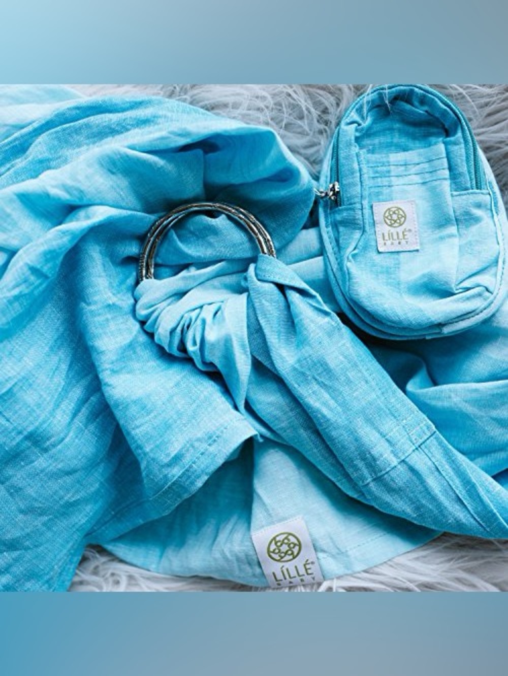 LíLLÉBaby Eternal Love Ring Sling 100% Linen Blue Ombré
